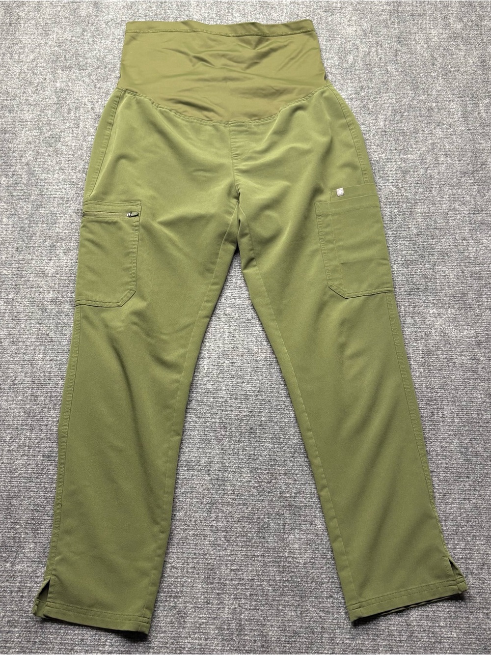 FIGS Womens Maternity Yola Scrub Pants MEDIUM Green Elastic Waist Bottoms Nurse